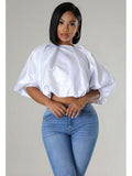 Load image into Gallery viewer, Printed Colorblock Cropped Blouse