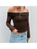 Load image into Gallery viewer, Lace Hollow-Out Bodycon Long Sleeve Blouse